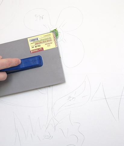 Рисунки с помощью жидких обоев