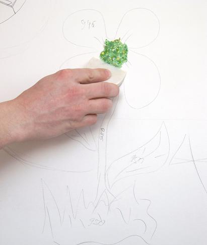 Рисунки с помощью жидких обоев